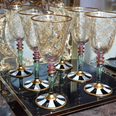 Set of 6 Patterned Goblets