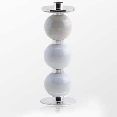 Marble Triple Ball Candlestick