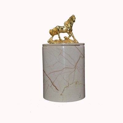 Horse Figured Marble Box