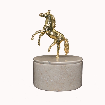 Horse Figured Marble Box