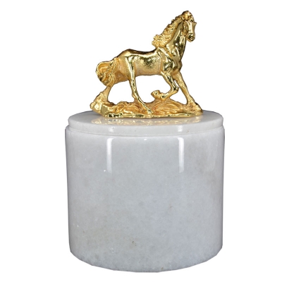 Horse Figured Marble Box