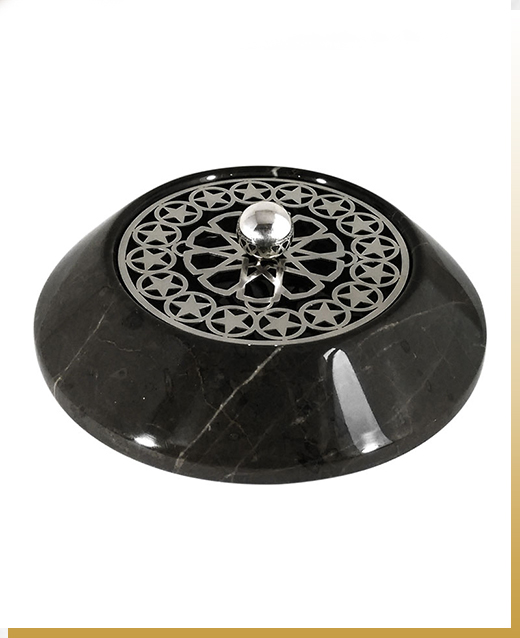 Seljuk Patterned Black Marble Snack